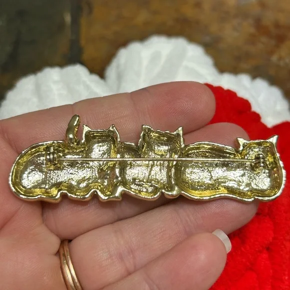 AJC Vintage Cat Trio Brooche - Picture 3 of 7